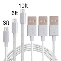 Câble Micro Usb Tressé en Nylon avec Logo Personnalisé Chargement Rapide Câble de Données Chargeur Rapide 1m 2m