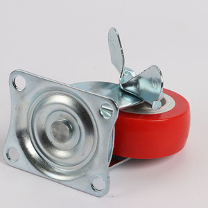 Pvc Caster Wheels 2 Inch Flat Bottom Swivel With Side Brake Locking Mechanism Bolt Hole Type - Product Image 3