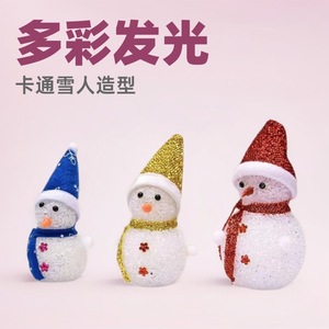 Christmas White Crystal Snowman <b>LED</b> Light Battery Gift Decoration Ornament with Cartoon Glowing Acrylic <b>Ball</b> - Product Image 5
