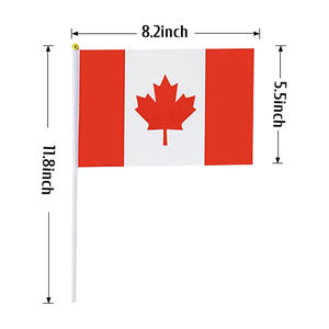 Venta al por mayor poliéster nacional Canadá ondeando bandera canadiense pequeño palo Mini Bandera de mano - Product Image 4