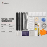 Kit de terminaison de câble rétractable à froid 10KV, trois conducteurs en caoutchouc silicone pour réseau de distribution d'énergie extérieur