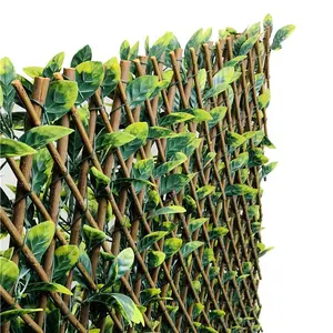 Sıcak satış UV bitmiş açık PE defne yaprağı söğüt kafes su geçirmez yapay yaprak çit ile kapı çiftlik çiti için yaprakları