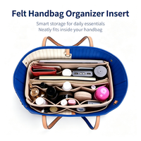 Organisateur de sac à main en feutre personnalisé par le fabricant, avec plusieurs poches de rangement, doublure en feutre pour sac à main quotidien