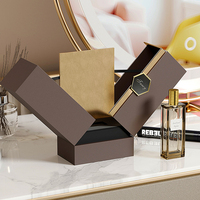 Boîte à bijoux à double porte, design simple et généreux, en carton rigide, recyclable, idéale pour parfum et rouge à lèvres
