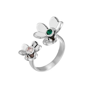 Flower Open <b>Ring</b> <b>Adjustable</b> Index Finger <b>Ring</b> Prong Setting Gift Jewelry - Product Image 5