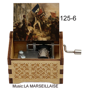 LA Marseillaise กล่องดนตรีมือหมุนทำจากไม้, กล่องดนตรีประจำชาติของฝรั่งเศสของที่ระลึกพิเศษสำหรับเพื่อนวันเกิดของขวัญคริสต์มาส - Product Image 5