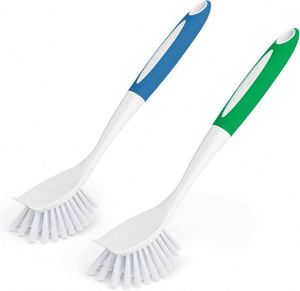 Dish <b>Brush</b> with Handle Kitchen <b>Scrub</b> <b>Brushes</b> for Cleaning Dish Scrubber with Stiff Bristles for Sink Pots Custom Printed logo - Product Image 1