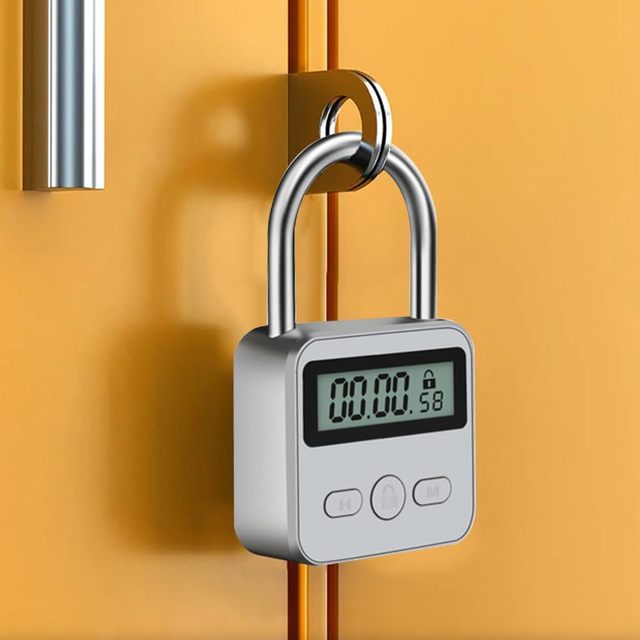 YH2171 USB Security Padlock Smart Digital Time Lock Heavy Duty Metal Electronic Timer with LCD Display