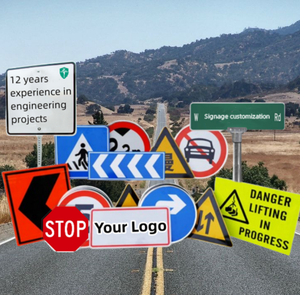 Segnali Stradali Personalizzati con Linee Blu e Gialle, Cerchi Rossi e Bianchi, <span class=keywords><strong>Divieto</strong></span> <span class=keywords><strong>di</strong></span> Svolta e Parcheggio - Product Image 6