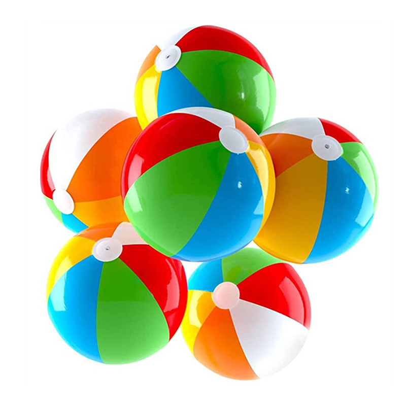 Летний стресс Сжимаемый Радужный ПВХ высокого качества на заказ небольшой надувной пляжный мяч 30 см поп-гандбол дешево оптом