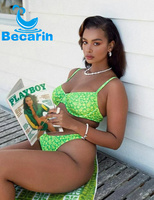 Vente en gros d'usine Maillot de bain taille haute deux pièces Bikini taille XXL Maillot de bain grande taille pour femmes