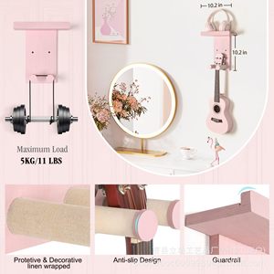 Estante de pared de madera maciza para guitarra, estante de 26x26cm para almacenamiento de guitarra eléctrica, bajo, ukelele, decoración para sala de estar - Product Image 3