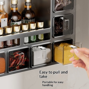 Organizador <span class=keywords><strong>de</strong></span> cocina <span class=keywords><strong>de</strong></span> doble capa para montar en la pared, 4, 5, 6 cajas para especias, estante para contenedores <span class=keywords><strong>de</strong></span> condimentos para uso doméstico en la cocina - Product Image 3