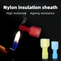Connecteur rapide à double sertissage pour câble électrique série CNXI FDFNYD, en nylon entièrement isolé, avec borne femelle en laiton