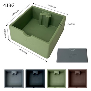 Alfombrilla de silicona para tamper de café con contenedor de residuos para almacenamiento de portafiltros de espresso y soporte para apisonar - Product Image 5