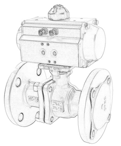 วาล์วควบคุมบอลแบบหน้าแปลน 2 ทาง สแตนเลส PTFE สำหรับงานด่วน COVNA Pneumatic - Product Image 1