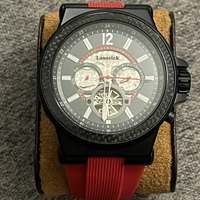 MKOriginals Racing – montre mécanique pour hommes, cadran squelette, chronographe, date de la semaine, bracelet en caoutchouc rouge, étanche, montre-bracelet de Sport pour hommes