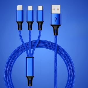 3-in-1 Nylon Braided USB C Fast Charging <strong>Cable</strong> 5A for <strong>Android</strong> Mobile Phones <strong>iPhone</strong> Printer Micro <strong>Data</strong> <strong>Cable</strong> - Product Image 5