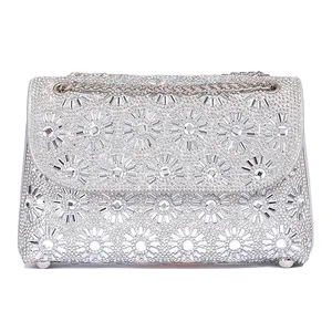 Hot Selling New Fashionpurses And Handbags Flower Pattern Trend Chain Bag Party Diamond Shoulder Evening Bag