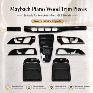 Kit di Rivestimento Interno in Legno di Pianoforte Maybach per Mercedes-Benz GLS 400 450 580 AMG63, Upgrade per Cruscotto, Porte, Console e Schienale del Sedile - Product Image 1