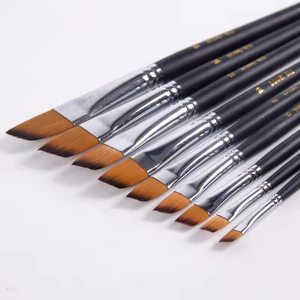Lot de 9 pinceaux obliques en nylon pour peinture à l'huile et <span class=keywords><strong>acrylique</strong></span> – Fournitures d'art 802 - Product Image 2