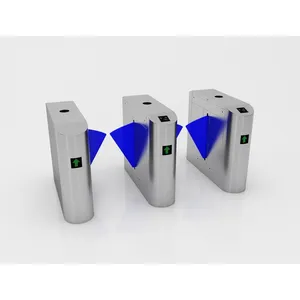 304 Stainless Steel Pedestrian Turnstile Flap Barrier Gate Automatic Security Access Control Flap Turnstile