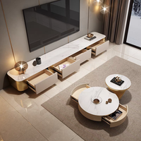 Table basse ronde en bois doré avec peinture au four pour meubles de salon Table basse moderne minimaliste blanche brillante
