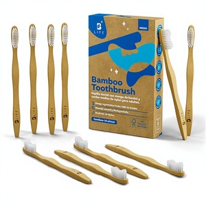 Juego de cepillos de dientes biodegradables <span class=keywords><strong>B</strong></span> Life con 10 piezas y cerdas de nailon medianas para adultos - Product Image 1