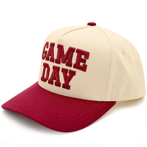 Nuovo Cappellino da Baseball Trucker a 6 Pannelli in Cotone 100% Bicolore con Ricamo 3D 'Game Day', Traspirante, Impermeabile, Regolabile, Unisex - Product Image 6