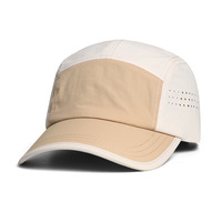 Casquette de camping en nylon imperméable perforée au laser, séchage rapide, 5 panneaux, impression personnalisée sur le devant, légère, unisexe, pour la randonnée et le camping en plein air