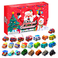 Calendrier de l'Avent de Noël : 24 Surprises, Ensemble de Voitures Jouets à Tirer pour Enfants de 2 à 13 Ans, Cadeau de Noël en Papier