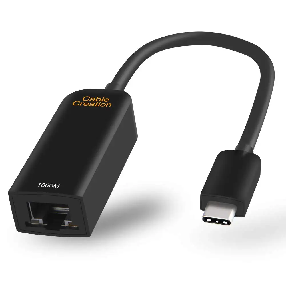 Cablecreation USB-C для оптоволкна вай-адаптер с разъемами типа C RJ45 Gigabit 10/100/1000 Мбит/с портативный сетевой адаптер