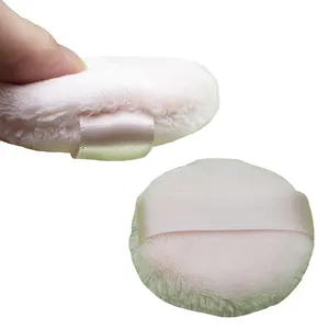 Private Label High Quality Loose Powder Puff Ultra Soft Dry Flocking Power Puffs Sponge Velvet Makeup Puff