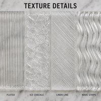 Verre décoratif texturé, câblé et laminé pour cloisons intérieures d'hôtels et murs-rideaux, anti-UV et écologique