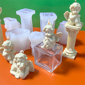 Moule <span class=keywords><strong>en</strong></span> silicone pour bougie aromatique <span class=keywords><strong>en</strong></span> forme de colonne romaine avec petit ange 3D, vente chaude - Product Image 1