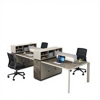 Vente chaude Bureau de travail moderne et durable pour 2 à 6 personnes, ergonomique, pour la maison/le bureau, table d'ordinateur, postes de travail avec armoire de rangement