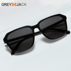Lunettes de soleil unisexes Grey Jack, monture TR90, verres TAC, protection UV400, style carré noir K009 - Product Image 1