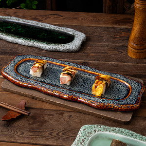 Stoviglie di porcellana fatte <span class=keywords><strong>a</strong></span> <span class=keywords><strong>mano</strong></span> eco-friendly rettangolo Hotel ristorante che serve vassoio <span class=keywords><strong>piatti</strong></span> di Sushi <span class=keywords><strong>piatti</strong></span> in ceramica sostenibile - Product Image 6