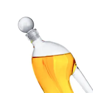 750ml personalizado claro único borosilicato uísque licor rum logotipo impresso Cinderela Sapato Manga Garrafa Licor