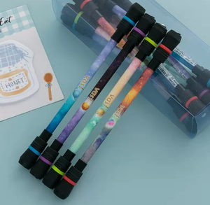 Pena Putar Sederhana Kreatif dengan Tinta Gel Hitam 0.5mm, Pereda Stres untuk Hadiah Siswa, Pena Spinner Lampu LED - Product Image 6