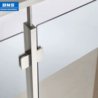 Rampe d'escalier moderne BNS en verre trempé sans cadre en acier inoxydable pour terrasse extérieure, balcon, piscine, escalier aquatique