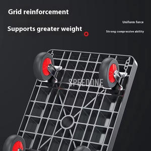 รถเข็นพับได้แบบคานคู่สำหรับงานหนัก รับน้ำหนัก 500 กก. สำหรับการขนส่งในคลังสินค้าและที่บ้าน - Product Image 4