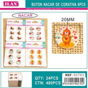 Bottoni decorativi in madreperla Ilan da 20 mm, bottoni artigianali per cucito e lavori creativi - Product Image 3