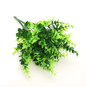 Cây giả màu xanh quân đội, lá bạch đàn nhựa giả, <span class=keywords><strong>7</strong></span> nhánh, bó hoa bạch đàn nhựa dùng trang trí đám cưới - Product Image 3