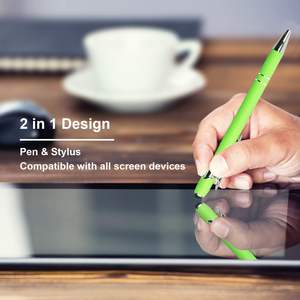 Bolígrafos con logotipo personalizado con punta de lápiz, bolígrafo Stylus de clic suave al tacto, bolígrafos Stylus de Metal retráctiles 2 en 1 - Product Image 4