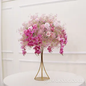 GNW DIY Plants Supplies Rose Silk Gypsophila Events Party Centerpiece Wedding Flower Garland Artificial Decor