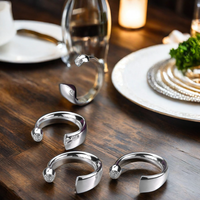 Ensemble d'anneaux de serviette en argent plaqué de qualité supérieure avec motif de rose pour la décoration de table de restaurant et de cuisine, pour tous les jours et les fêtes
