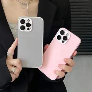 Trending Fashion Solid Color Glass All-inclusive Designer Mobile Phone Cover Accessories Phone Case For Iphone 12 15 14 11 Pro