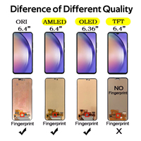 Écran OLED avec châssis pour Samsung A54 A546, 6,4 pouces, écran LCD, installation facile pour atelier de réparation, garantie 1 an, vente en gros