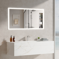 Miroir de salle de bain éclairé 800x600mm, miroir de vanité mural avec 3 couleurs réglables, anti-buée, interrupteur tactile, étanche IP44
